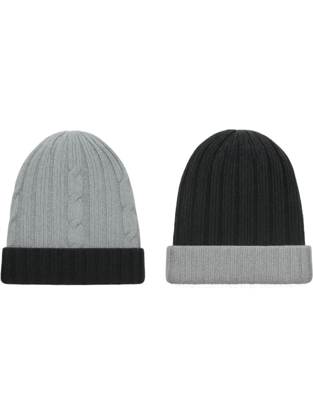 Cozy Reversible Alpaca Wool Beanie Hat for Men & Women - Cuffed Slouchy Style